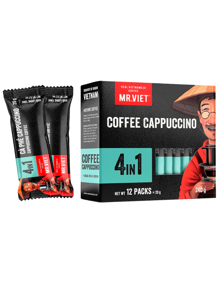Instant Coffee 4 en 1 Cappuccino MR. VIET 6x6x240 g 12 Sachets x 20 g