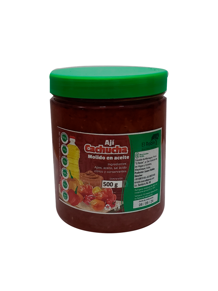Aji Cachucha Molido con Aceite EL ROBLE 500 g