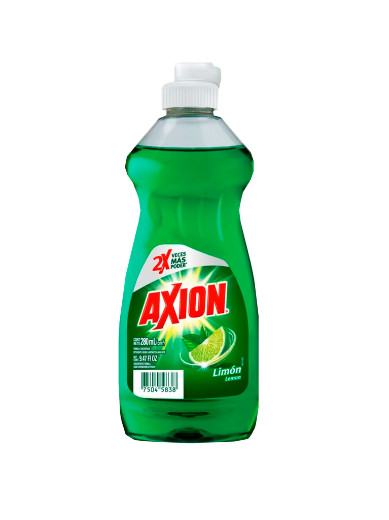 Detergente Limón  Líquido Para Platos  AXION 280 mL  Mas 3 Gratis