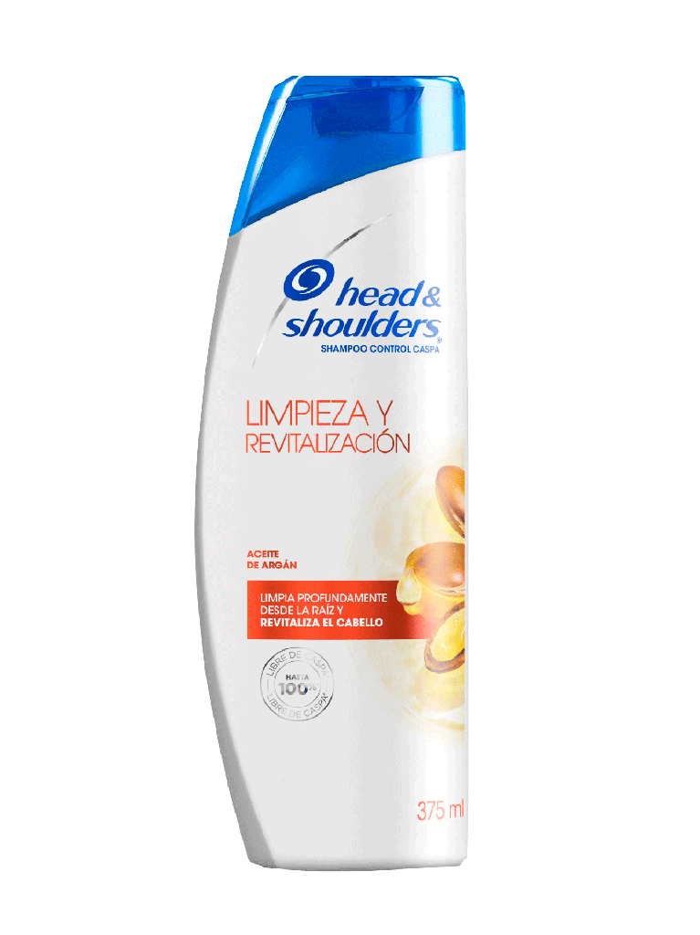Shampoo Anticaspa Limpieza Y Revitalización Aceite de Argán HEAD & SHOULDERS 12 x 375 mL