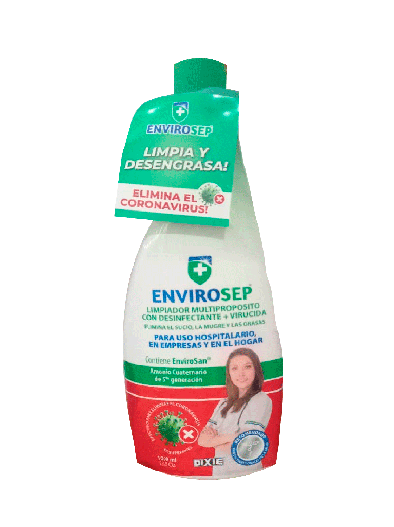 Limpiador Multipropósito con Desinfectante + Virucida Botella con Repuesto ENVIROSEP 12 U