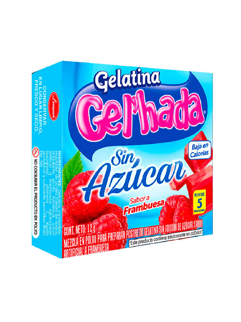 Gelatina Light Frambuesa GEL’HADA 48 x 12 g