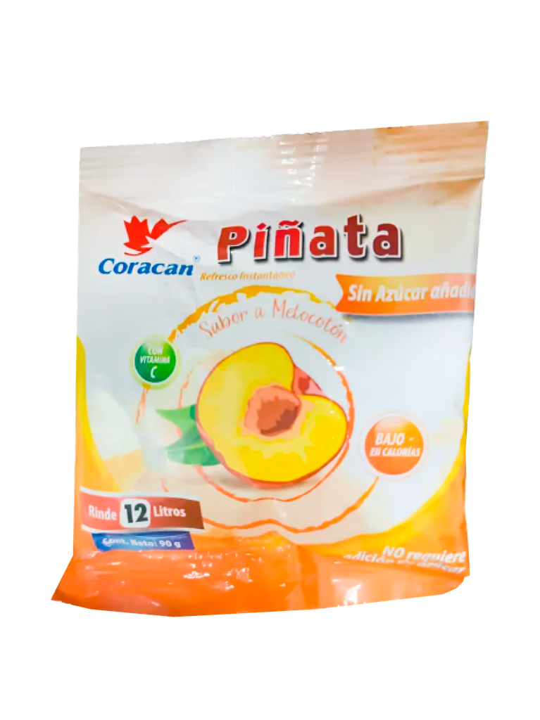 Refresco Sabor Melocotón sin Azúcar PIÑATA 90 x 90 g
