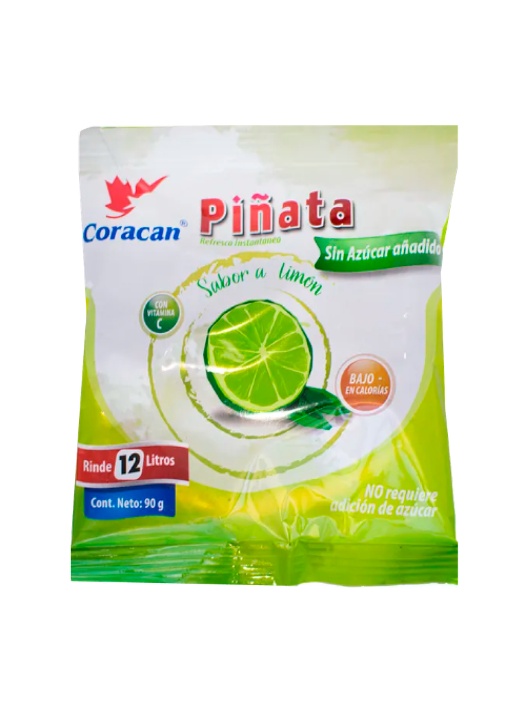 Refresco Sabor Limón sin Azúcar PIÑATA 90 x 90 g